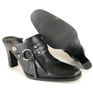 Harley Davidson 83216 Black Leather Heels Womens
